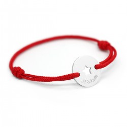 Bracelet cordon enfant étoile à personnaliser argent