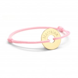 personalised cord bracelet gold plated