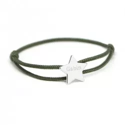 bracelet cordon étoile argent