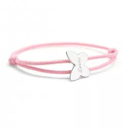 bracelet cordon papillon argent