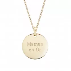 collier gravé femme plaqué or maman
