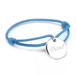 Bracelet cordon personnalisé enfant Argent