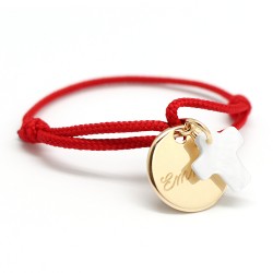 Personalised cord bracelet gold plated