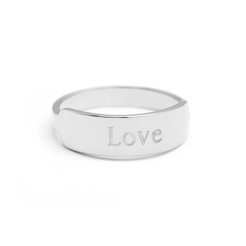 bague personanlisée argent love