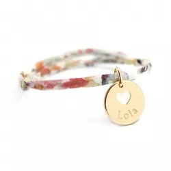 bracelet personnalisé plaqué or et liberty