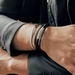 bracelet cuir noir homme personnalisé