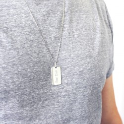 Personalised Dog Tag Necklace The Strongest - Sterling Silver