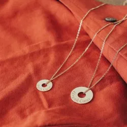 collier femme à graver plaqué or