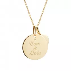 collier médaille martelé et pierre personnalisé