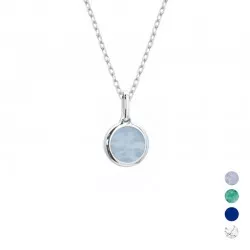 collier personnalisé argent et pierre bleue