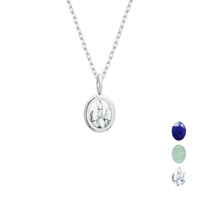 Collier personnalisé argent pierre fine