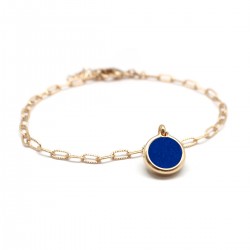 Bracelet chaine et lapis lazuli personnalisé