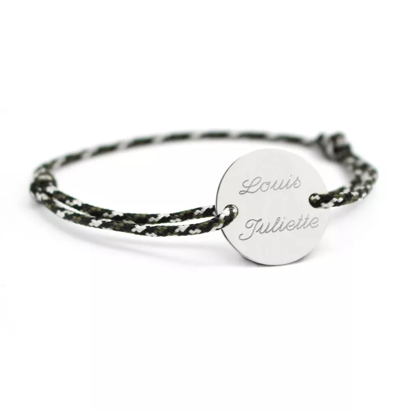 bracelet cordon homme argent