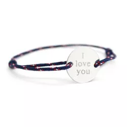 bracelet cordon homme à graver argent