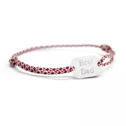 personalised men cord bracelet sterling silver