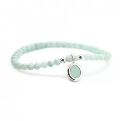 Bracelet amazonite ovale personnalisé argent