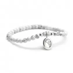 Bracelet perles et howlite personnalisé argent