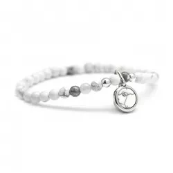 Bracelet pierre howlite gravé argent