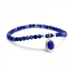 Bracelet pierre sodalite personnalisé argent