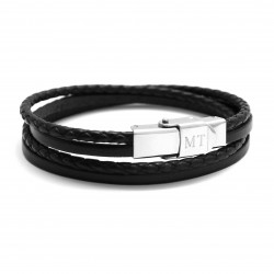 Black Leather Double Strap...
