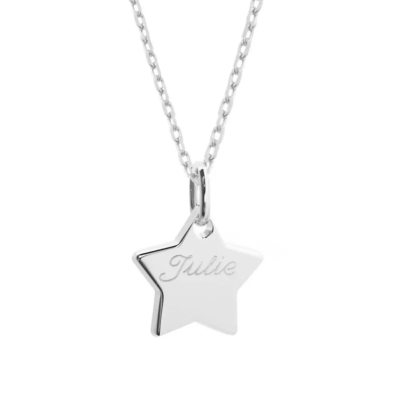 Collier pendentif étoile argent personnalisé